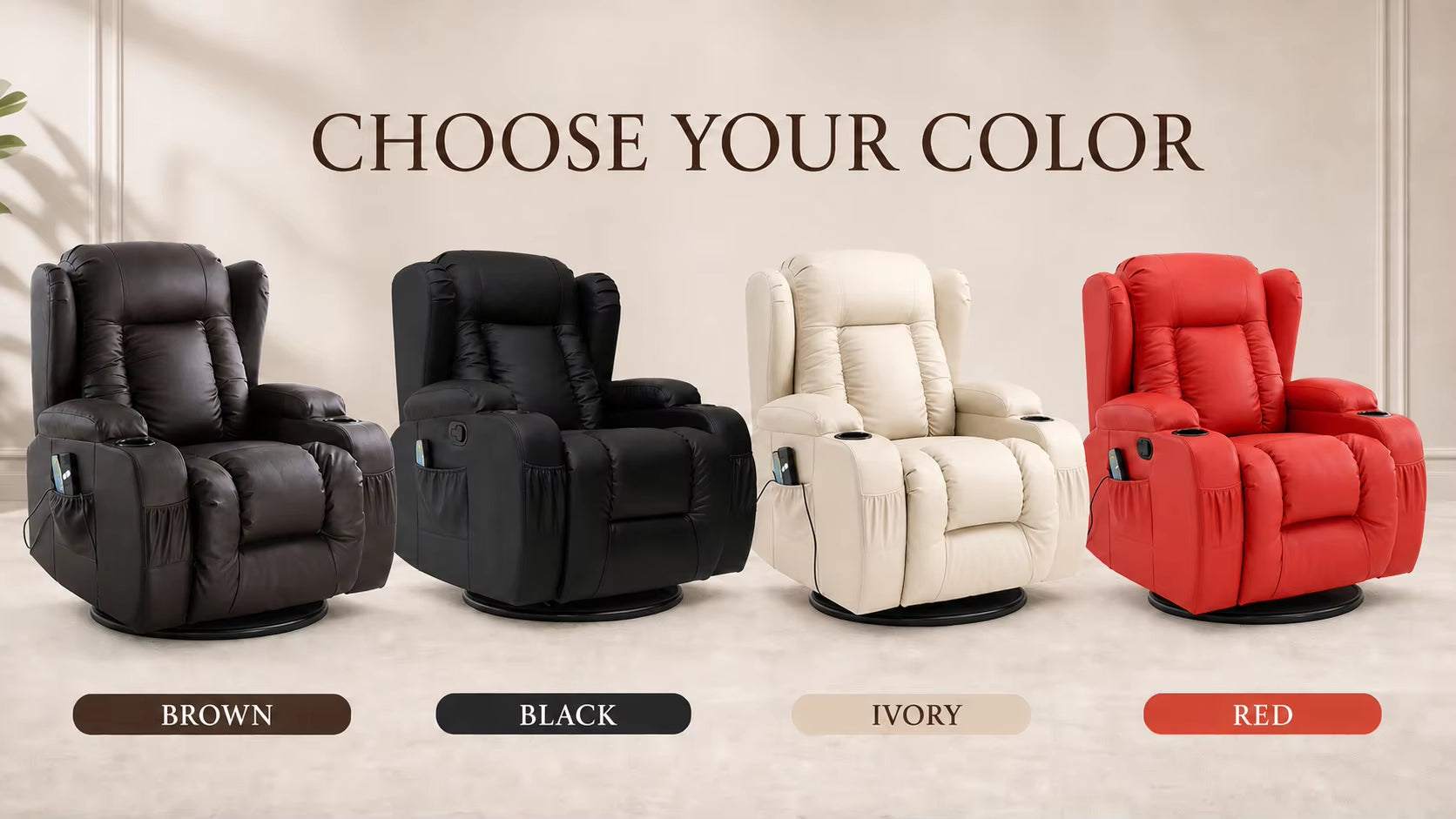 PU Leather Recliner Chair, Overstuffed Wide Single Recliner Home Theater Seat Sofa for Living Room