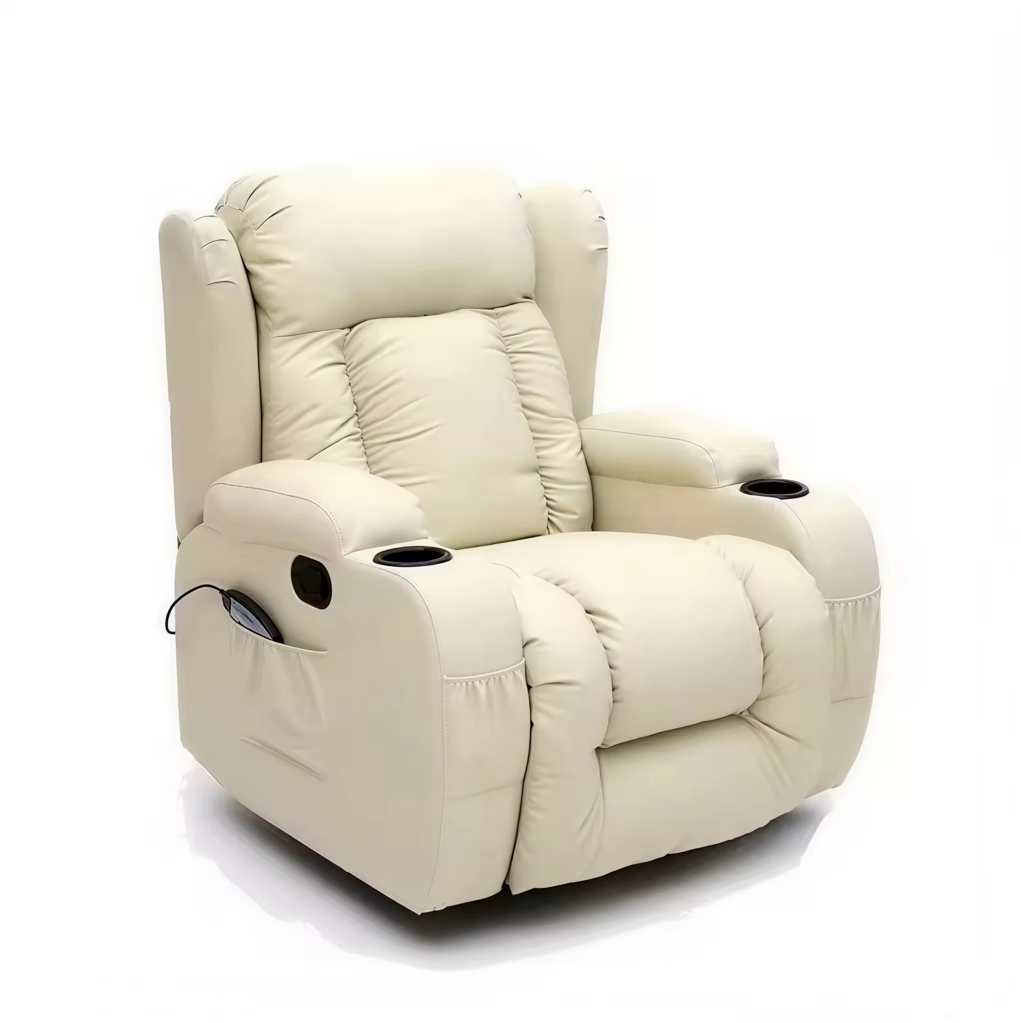 PU Leather Recliner Chair, Overstuffed Wide Single Recliner Home Theater Seat Sofa for Living Room